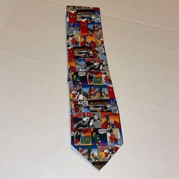 Vintage Looney Tunes Mania 53” Tie - Picture 1 of 8